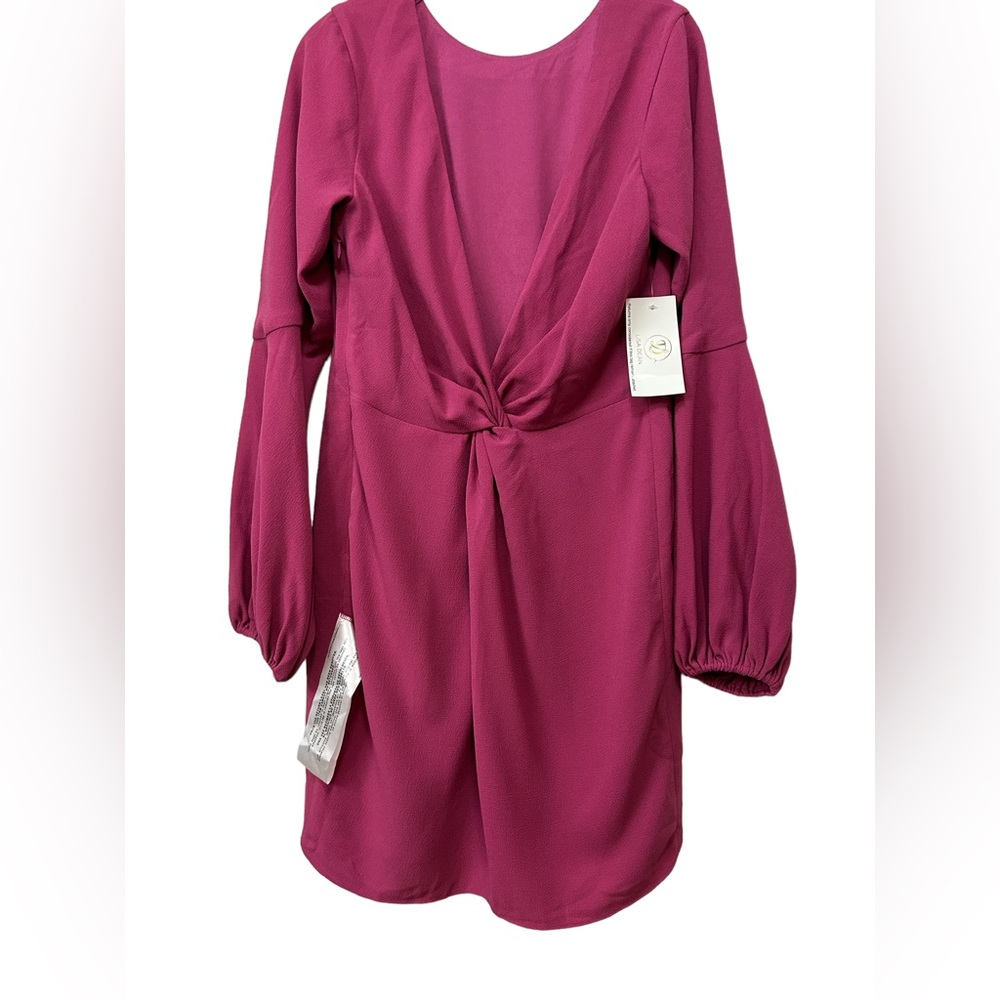 Pink Fushia Long Sleeve Dress